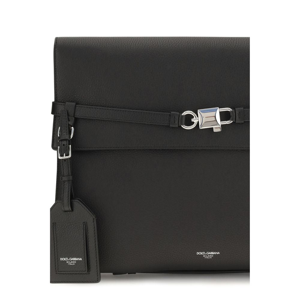 Dolce & Gabbana Black Calf Leather Shoulder Bag