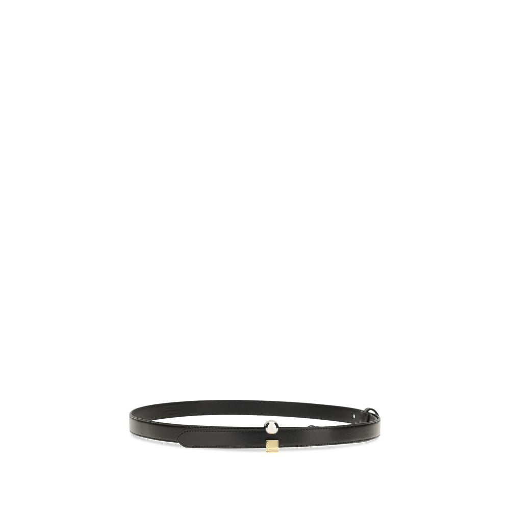 Jacquemus Black Calf Leather Regular Belt