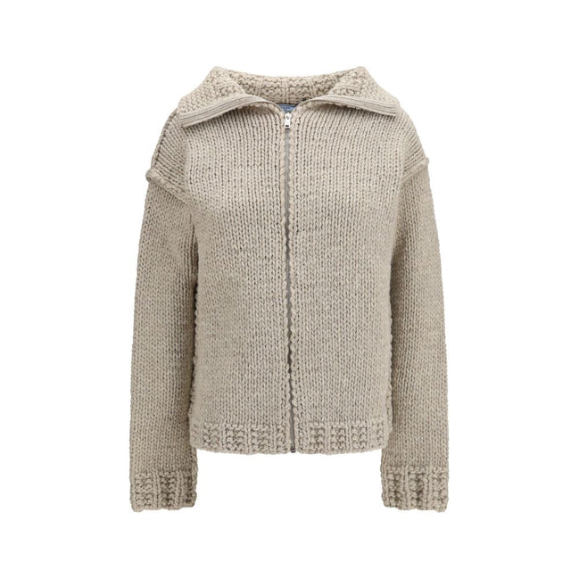 Prada Cardigan Gri din Lână