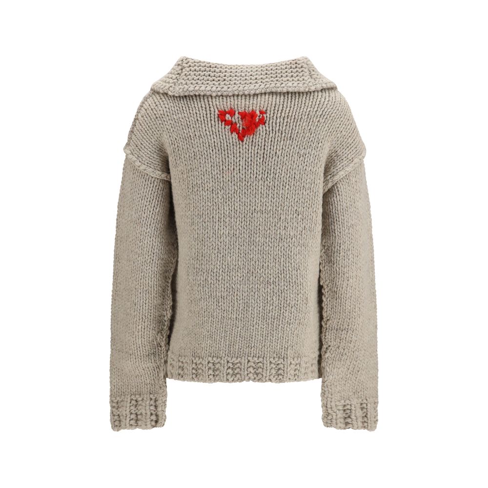 Prada Cardigan Gri din Lână