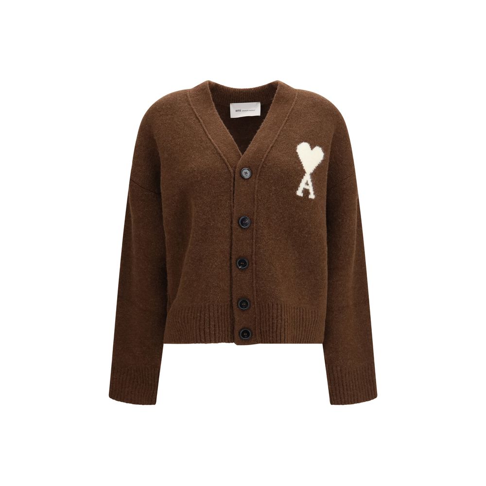 Ami Paris Cardigan Maro din Alpaca