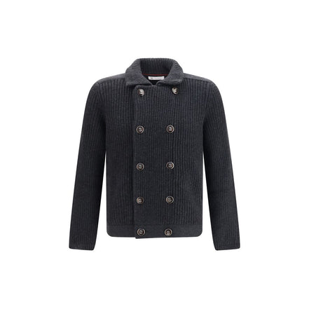 Brunello Cucinelli Cardigan Gri din Cașmir