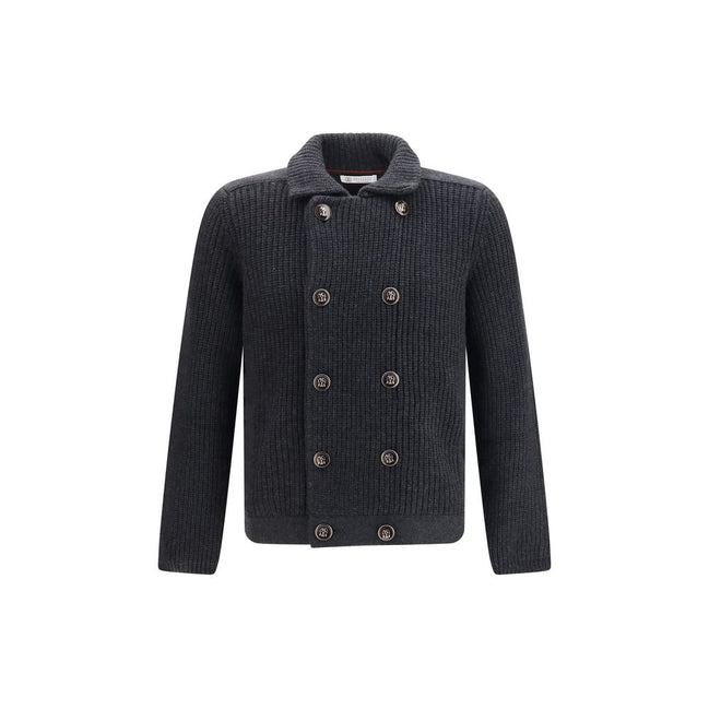 Brunello Cucinelli Cardigan Gri din Cașmir