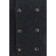 Brunello Cucinelli Cardigan Gri din Cașmir