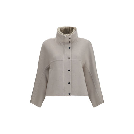 Brunello Cucinelli White Wool Coat