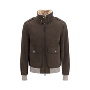 Brunello Cucinelli Bomber Maro din Bumbac