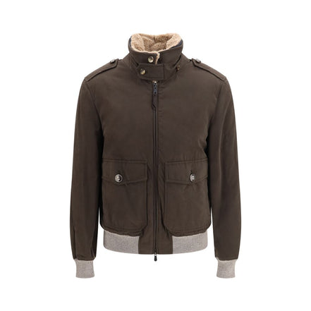 Brunello Cucinelli Bomber Maro din Bumbac