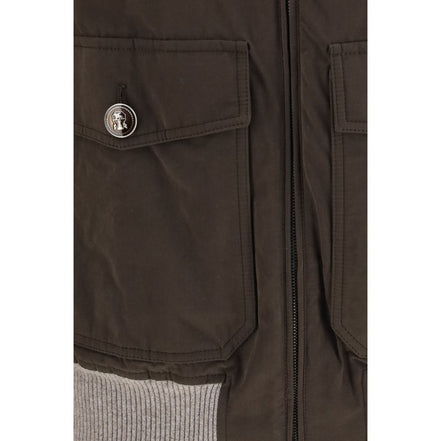 Brunello Cucinelli Bomber Maro din Bumbac