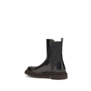 Brunello Cucinelli Ghete Chelsea Negre din Piele de Vițel