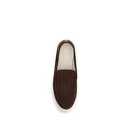 Brunello Cucinelli Bordeaux Calf Leather Slip-On Loafers