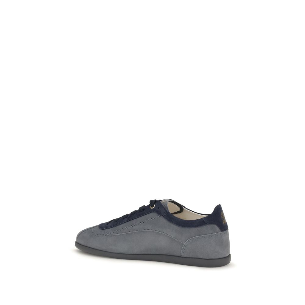 Brunello Cucinelli Sneakers Joși din Piele de Vițel Gri