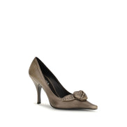 Prada Pantofi cu Toc Maro din Piele de Vițel