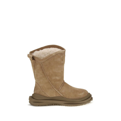 Ghete UGG din Piele Întoarsă Maro