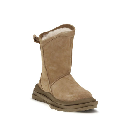 Ghete UGG din Piele Întoarsă Maro