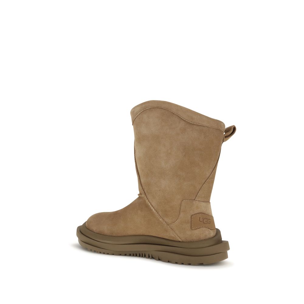 Ghete UGG din Piele Întoarsă Maro