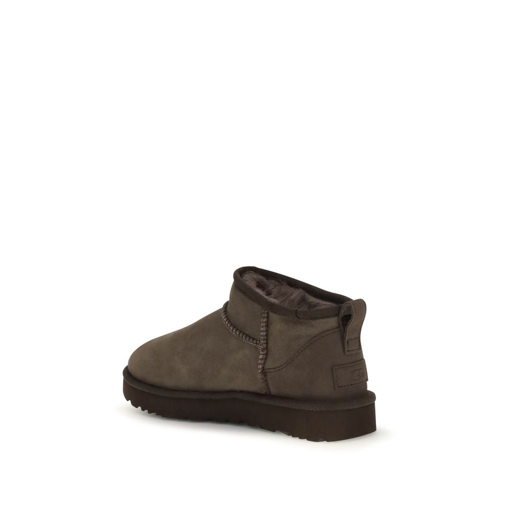 Ghete UGG din Piele Întoarsă Maro