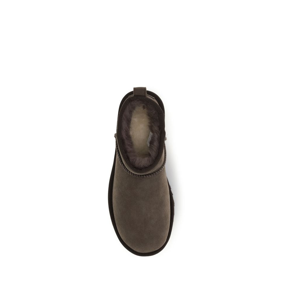Ghete UGG din Piele Întoarsă Maro