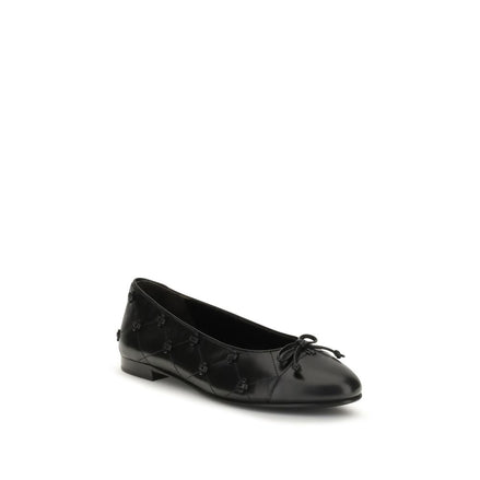 Balerini Tory Burch din Piele de Vițel Negri
