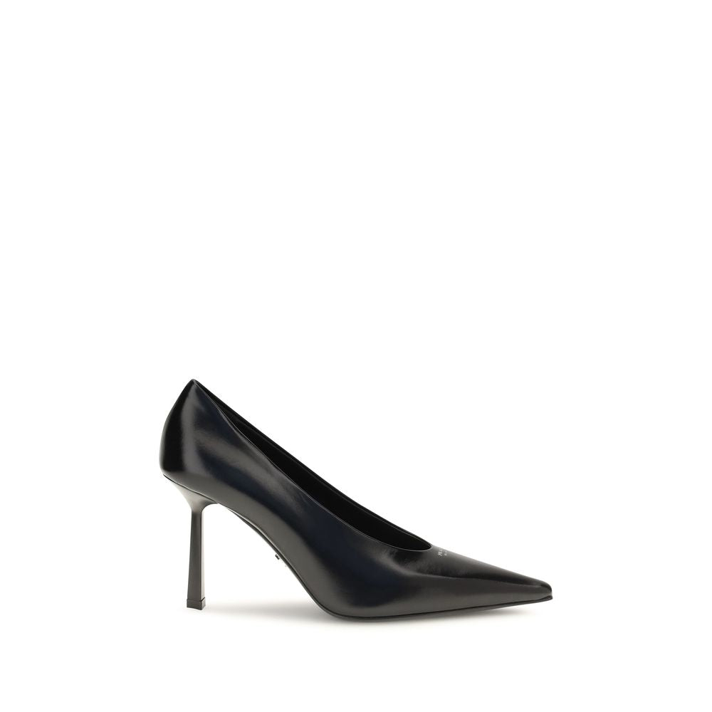 Pantofi Prada cu Toc din Piele de Capră Negri