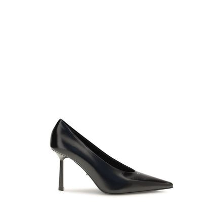 Pantofi Prada cu Toc din Piele de Capră Negri