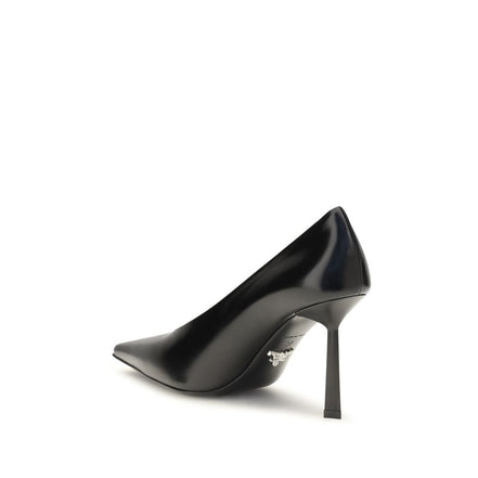 Pantofi Prada cu Toc din Piele de Capră Negri