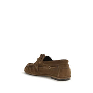 Saint Laurent Mocasini Maro din Piele Întoarsă