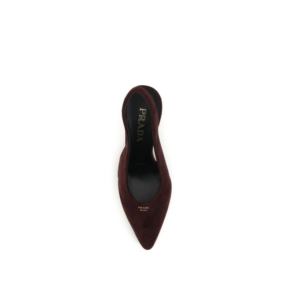 Prada Bordeaux Calf Leather High Heel Pumps