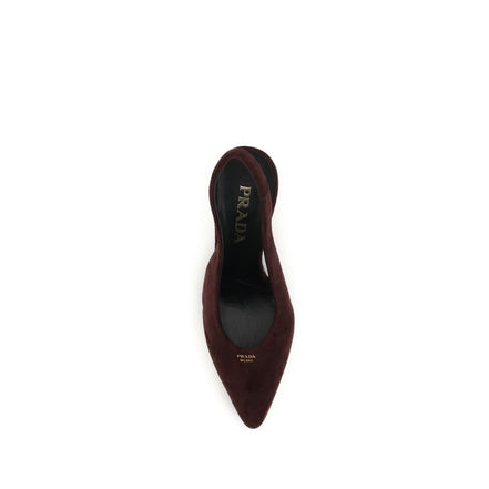 Prada Bordeaux Calf Leather High Heel Pumps