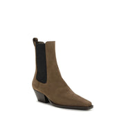 Brunello Cucinelli Brown Calf Leather Ankle Boots