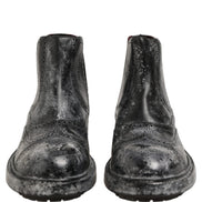 Dolce & Gabbana Black Gray Leather Chelsea Boots