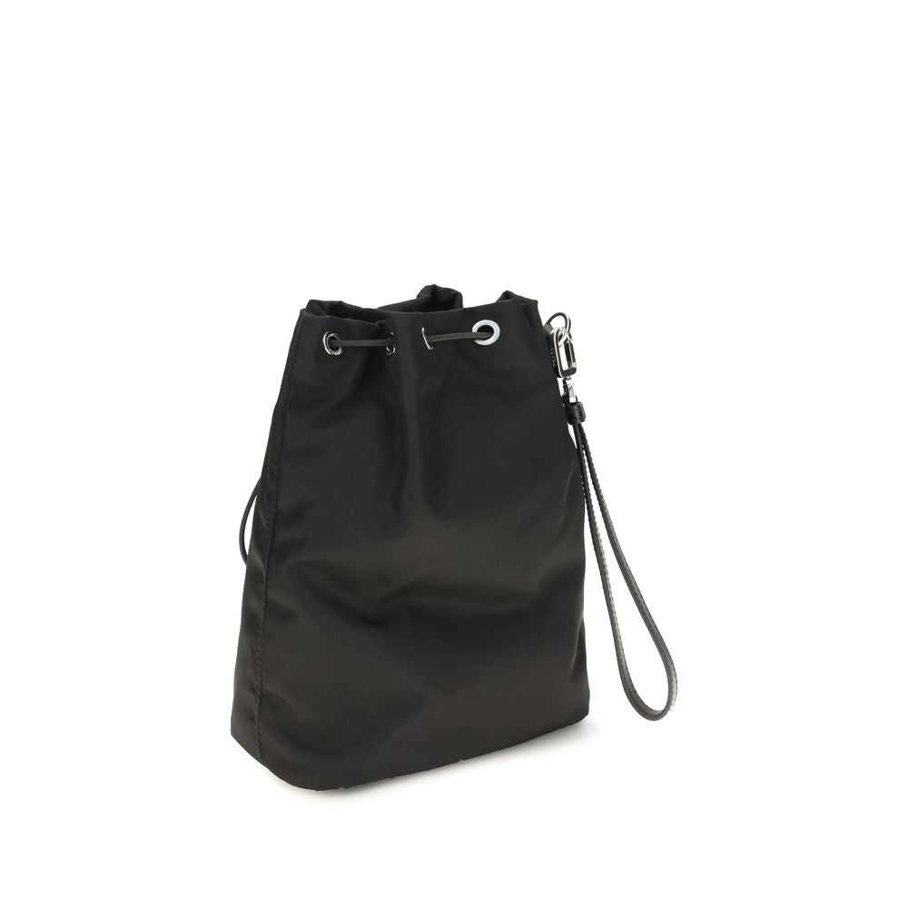 Prada Geantă Bucket Neagră din Nailon