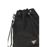 Prada Geantă Bucket Neagră din Nailon