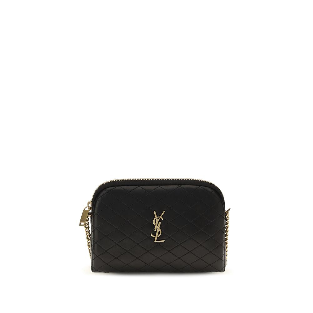 Saint Laurent Geantă de Umăr Neagră din Piele de Vițel