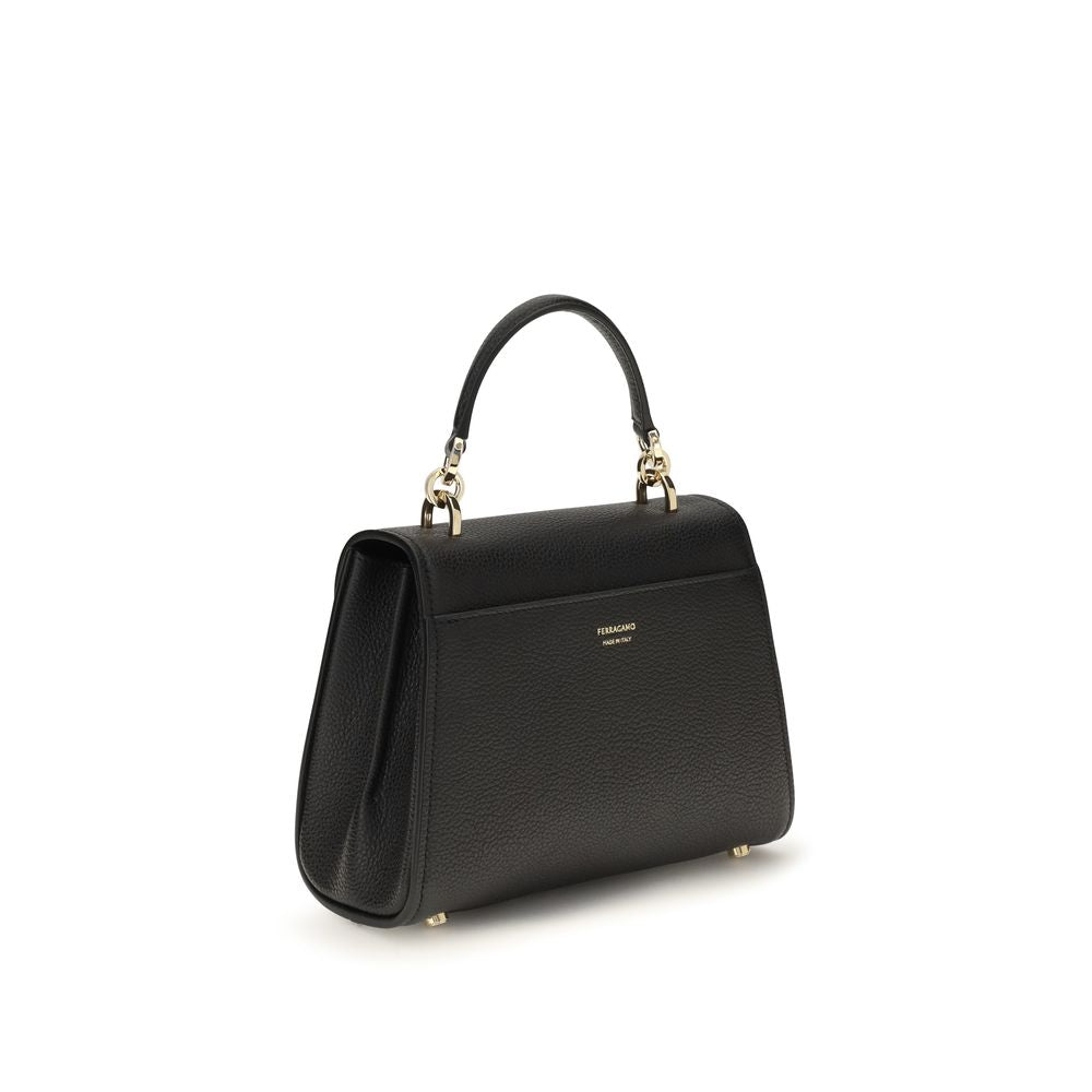 Ferragamo Geantă de Umăr Neagră din Piele de Vițel