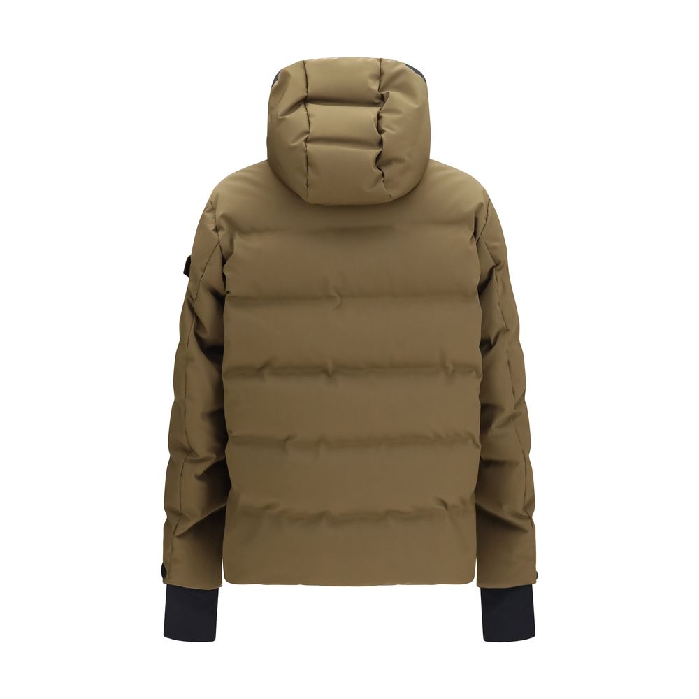 Moncler Grenoble Geacă Lungă Maro din Puf de Gâscă