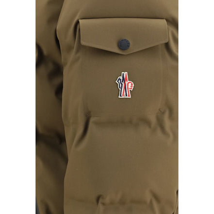 Moncler Grenoble Geacă Lungă Maro din Puf de Gâscă