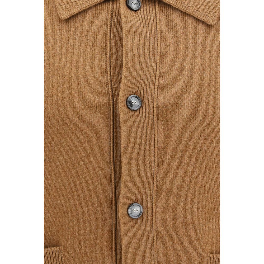 Ami Paris Brown Wool Cardigan