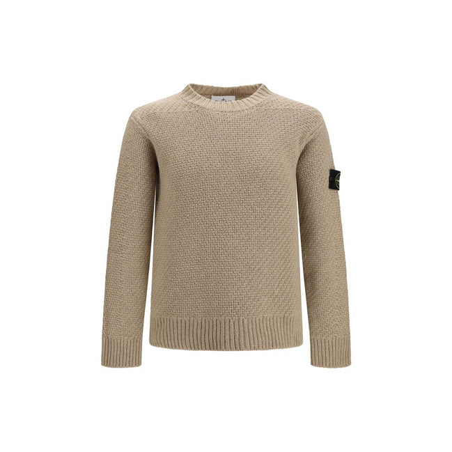 Stone Island Beige Wool Sweatshirt