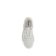 Fendi Pantofi Sport Albi din Piele de Vițel