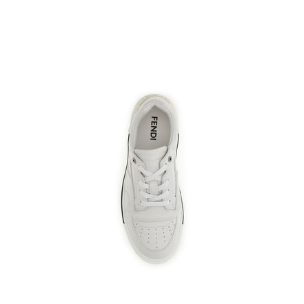 Fendi Pantofi Sport Albi din Piele de Vițel