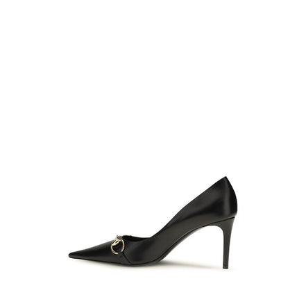 Gucci Pantofi cu Toc Negri din Piele de Vițel