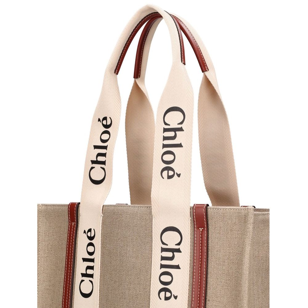 Chloé Geantă Tote Bej din In