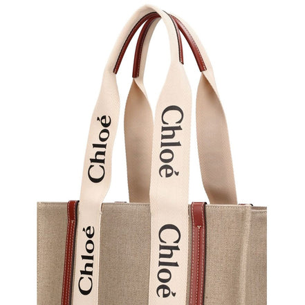 Chloé Geantă Tote Bej din In