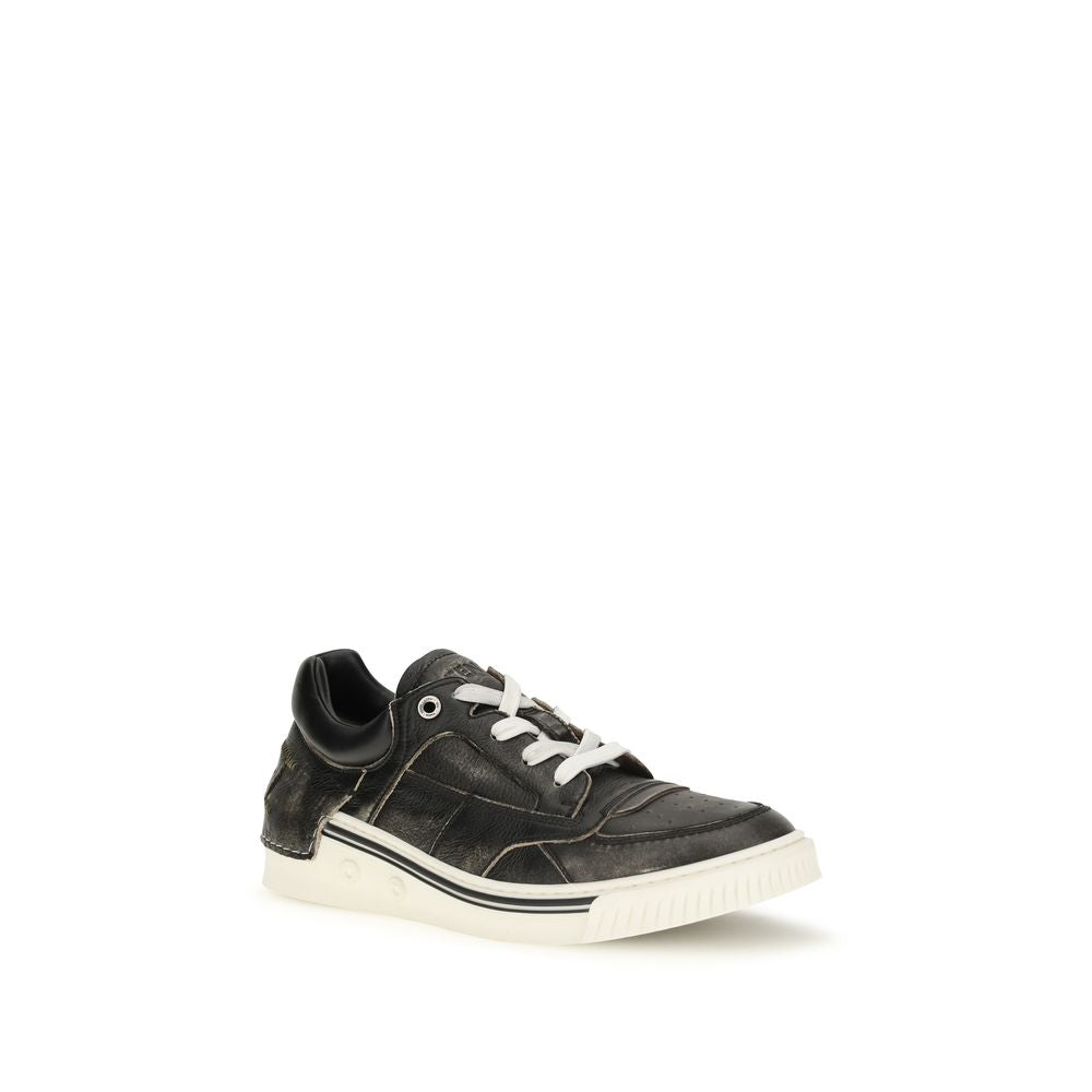 Fendi Black Calf Leather Low Top Sneakers