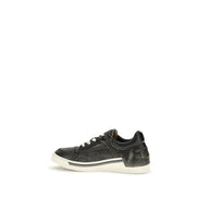 Fendi Black Calf Leather Low Top Sneakers