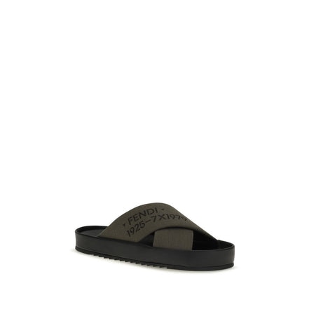 Fendi Bicolor Polyester Flat Sandals