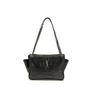 Saint Laurent Geantă de Umăr Neagră din Piele de Vițel