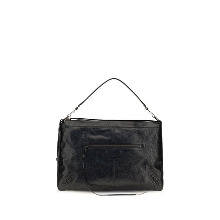 Balenciaga Geantă de Umăr Neagră din Piele de Miel