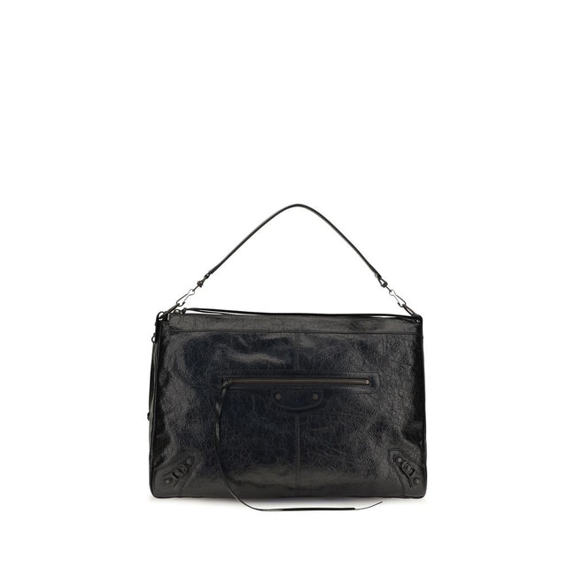 Balenciaga Geantă de Umăr Neagră din Piele de Miel