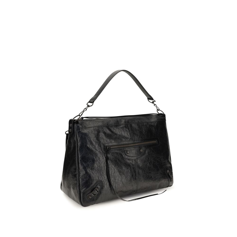 Balenciaga Geantă de Umăr Neagră din Piele de Miel